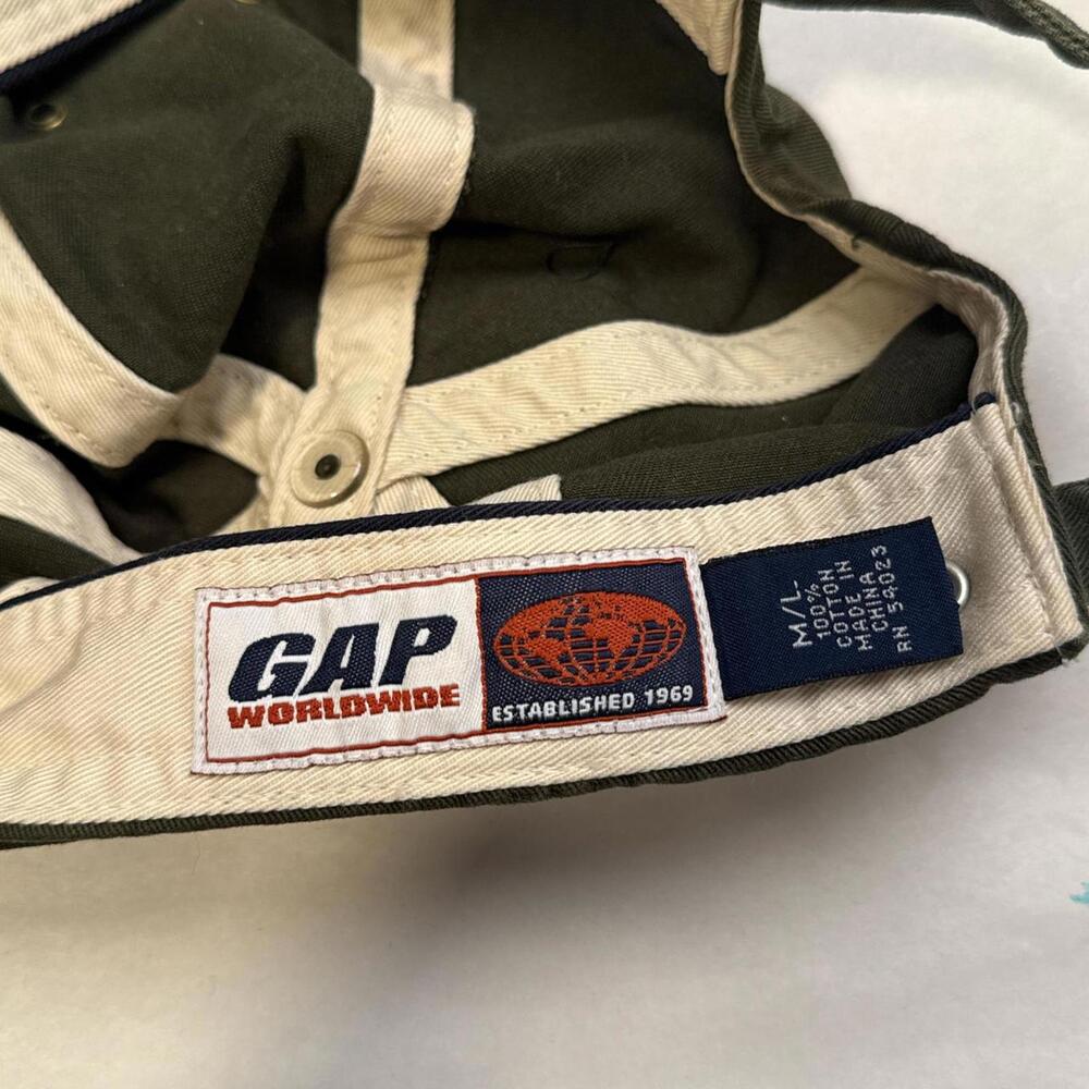 Vintage unisex Gap Worldwide G" initial patch cap in a faded‎ olive M/L - Picture 6 of 6